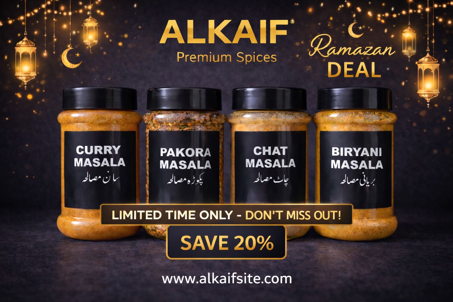 Ramzan Special Masala Combo (250g Each) | Pakora, Salan, Chat & Biryani Masala
